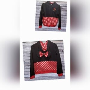 Disney Sz XL I Am Minnie Mouse Kids ZIP Up Hoodie W/Mouse Ears & Bow Sweatshirt